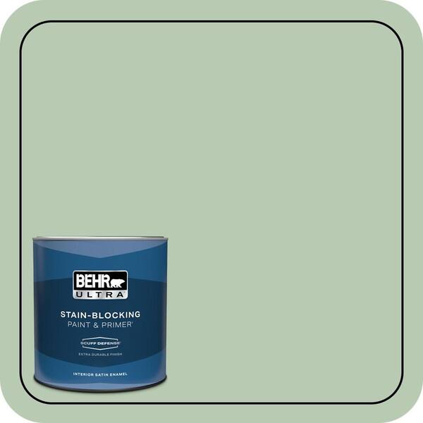 BEHR ULTRA 1 qt. #S400-3 Healing Aloe Extra Durable Satin Enamel Interior Paint & Primer