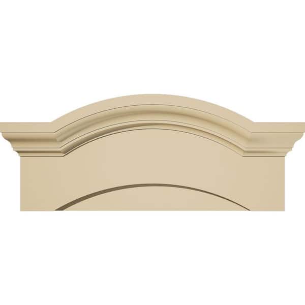 Ekena Millwork 24 in. W x 10-1/2 in. H x 3 in. P Eyebrow Signature Urethane Pediment, Primed Tan
