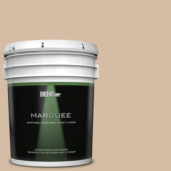 BEHR MARQUEE 5 gal. Home Decorators Collection #HDC-MD-12 Tiramisu Cream Semi-Gloss Enamel Exterior Paint & Primer