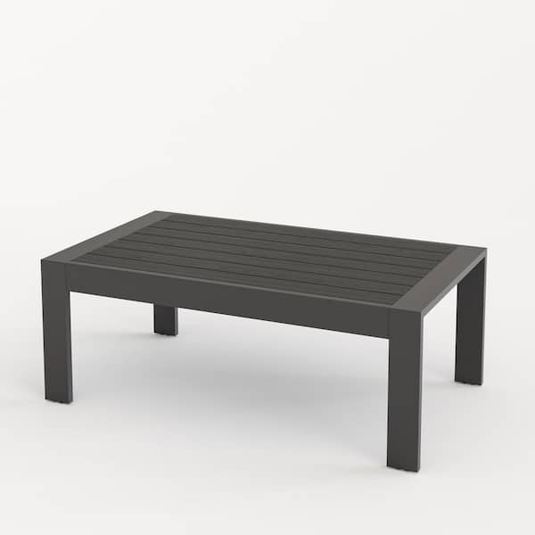 Dark Gray Aluminum Outdoor Coffee Table