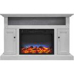 Kingsford 47 in. Electric Fireplace with Multi-Color LED Insert and Entertainment Stand in White