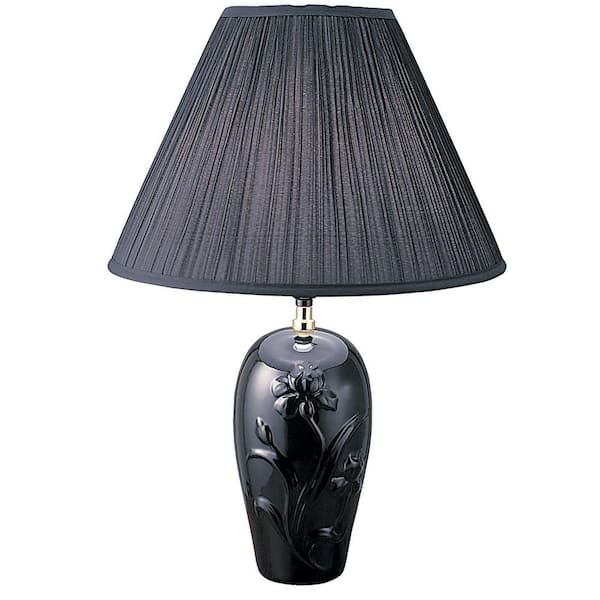 ORE International 26 in. Ceramic Table Lamp in Black
