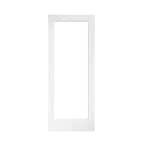 30 in. x 80 in. x 1-3/8 in. Clear Glass 1-Lite White Finished Solid Wood Core French Interior Door Slab