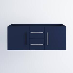 Napa 72 in. W x 22 in. D in. Double Sink Bathroom Vanity Wall Mounted In Navy Blue - Cabinet Only