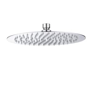 1-Spray Patterns with 2.5 GPM 10 in. Round Wall Mount Metal Ultra-Thin Fixed Shower Head in Brushed Nickel