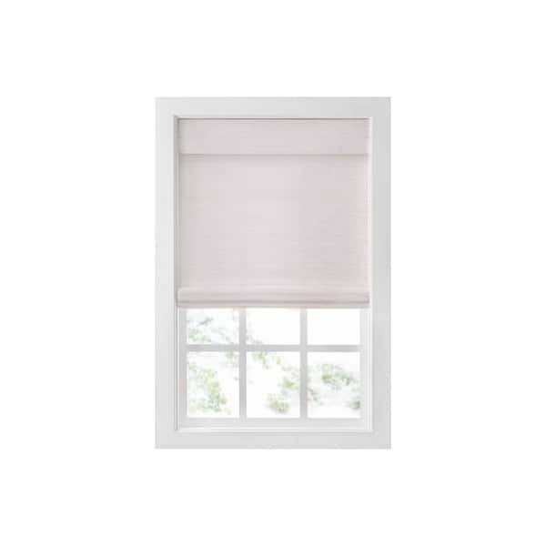 Eclipse Bamboo White Cordless Light Filtering Bamboo Roman Shade 23 in. W x 72 in. L