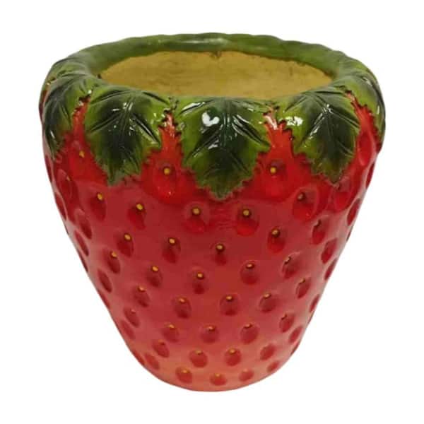 Maverick Strawberry Red Resin Durable Indoor/Outdoor Planter (12.4 in. W x 12.2 in. H)