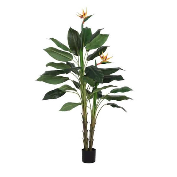Cubilan 6 ft. Faux Artificial Green Bird of Paradise Tree in Pot