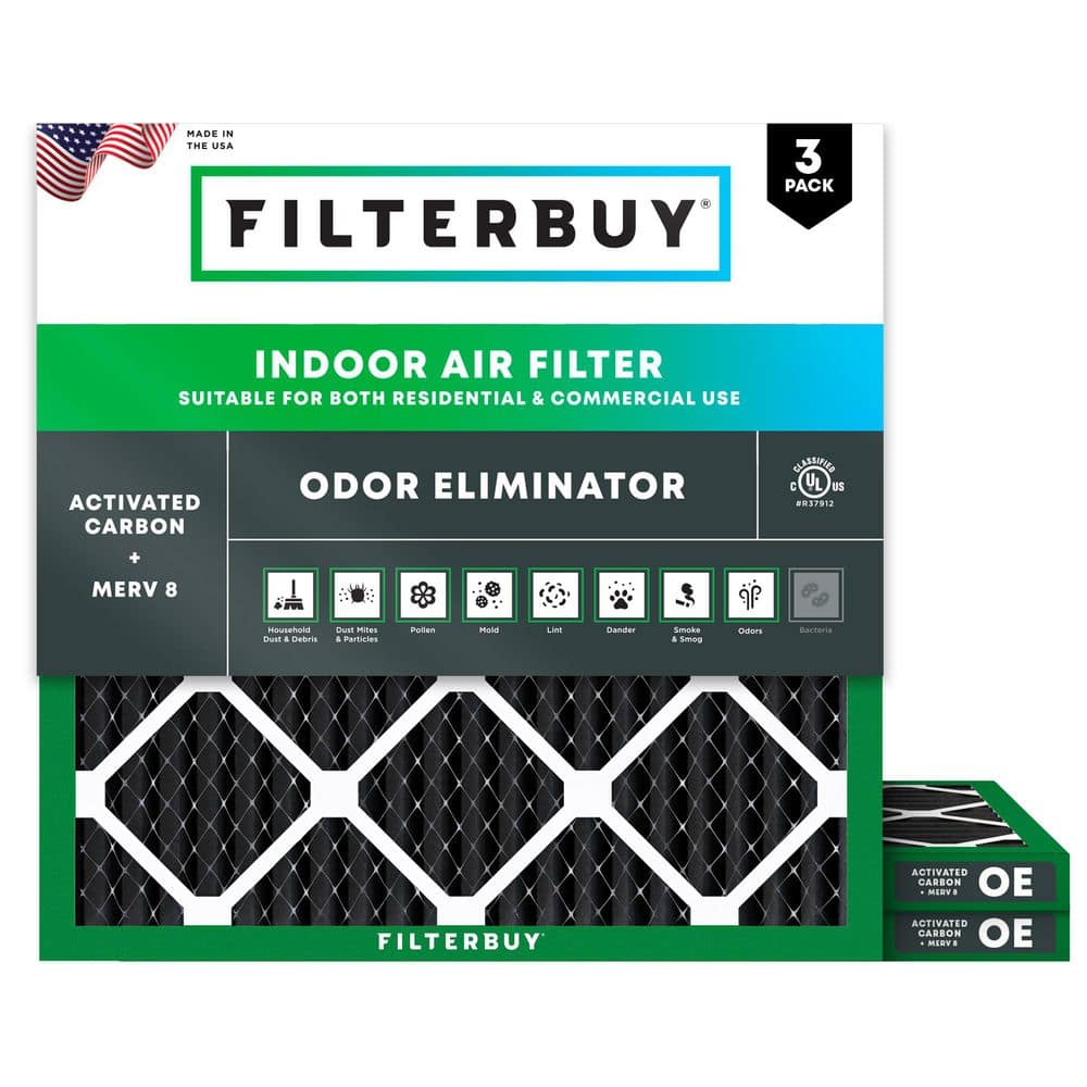 16 in. x 16 in. x 1 in. MERV 8 (FPR 5) Odor Eliminator Pleated HVAC AC Furnace Air Filters Replacement (3-Pack) price history on PriceWatchPro