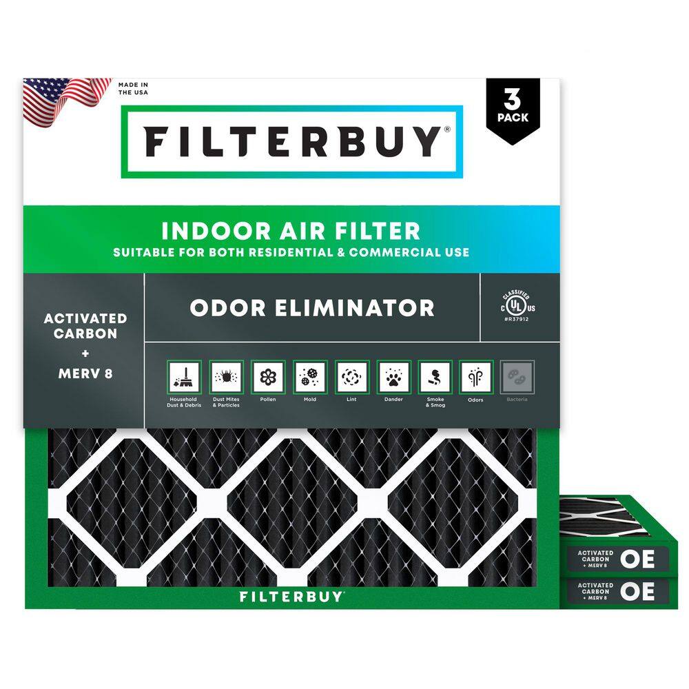 24 in. x 24 in. x 1 in. MERV 8 (FPR 5) Odor Eliminator Pleated HVAC AC Furnace Air Filters Replacement (3-Pack) price history on PriceWatchPro
