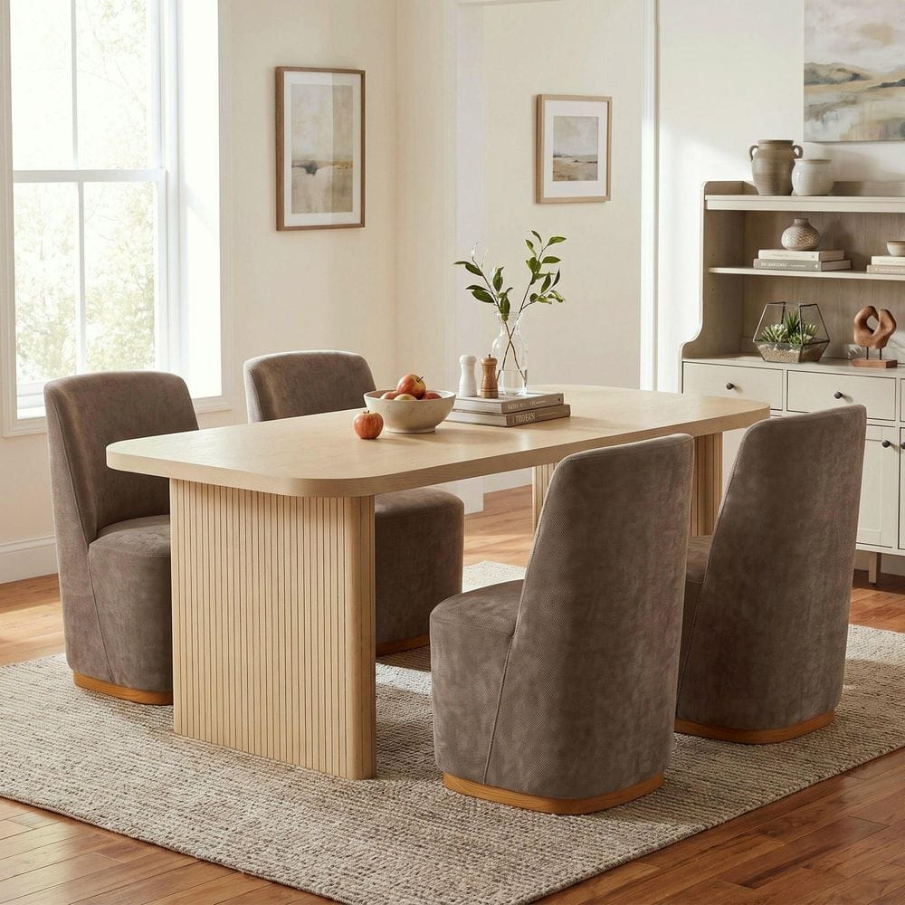 CHRISTOPHER KNIGHT HOME Modern 5-Piece Rectangular Taupe and Natural ...