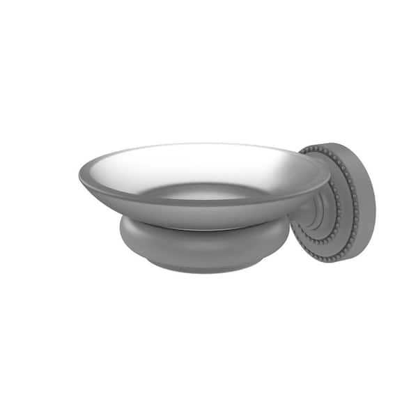 Allied Brass Dotting ham Collection Wall Mounted Soap Dish in Matte Gray