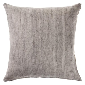 San Gray Modern Distressed Cozy Poly-fill 20 in. x 20 in. Decorative Throw Pillow