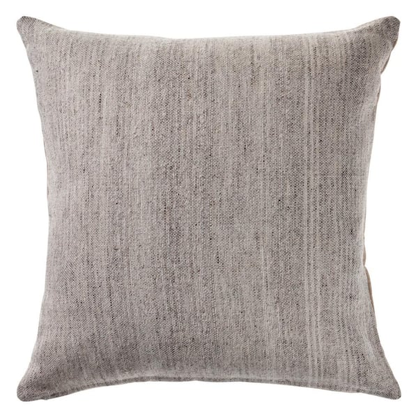 LR Home San Gray Modern Distressed Cozy Poly-fill 20 in. x 20 in. Decorative Throw Pillow