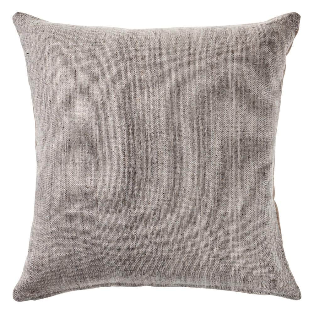 San Gray Modern Distressed Cozy Poly-fill 20 in. x 20 in. Decorative Indoor