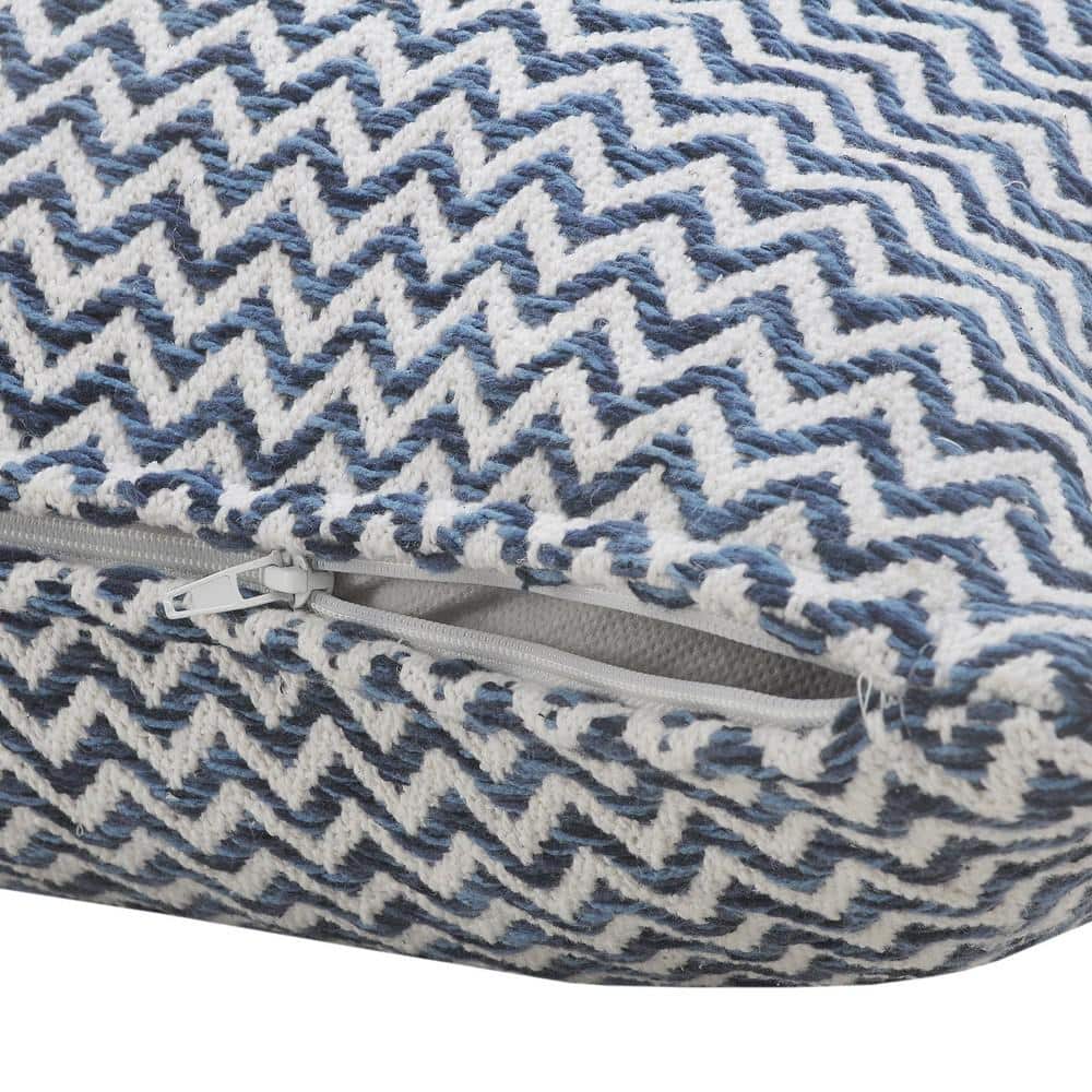 Coastal Chevron Soft Touch Throw Pillow, 22" Square, Navy Blue & White