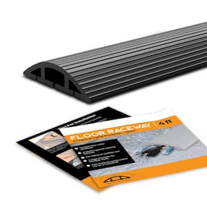 10 ft. 3-Channel Floor Cord Protector in Black