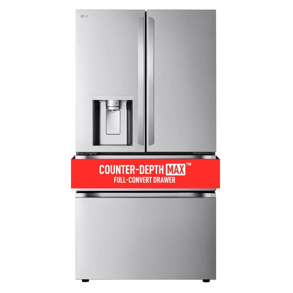 26 cu. ft. SMART Counter Depth MAX French Door Refrigerator with Full Convert Drawer in PrintProof Stainless -  LG, LF25G8330S