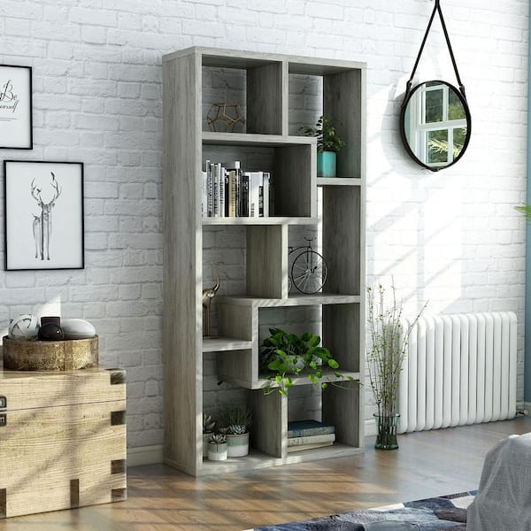 Grey oak deals bookcase