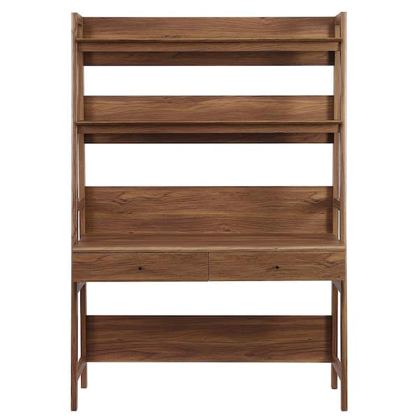 MODWAY Bixby 49 in. Rectangular Walnut Wood 2-Drawer Desk EEI-6073