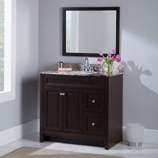 Home Decorators Collection Brinkhill 36 in. W x 34 in. H x 22 in. D Bath Vanity Cabinet Only in Chocolate