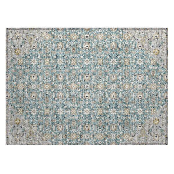 Chantille Machine Washable Indoor/Outdoor Abstract ACN3046 Teal 3 ft. x 4 ft. Area Rug