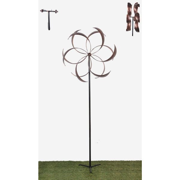 HI-LINE GIFT LTD. Bistratal Flower Copper Wind Chime/Spinner