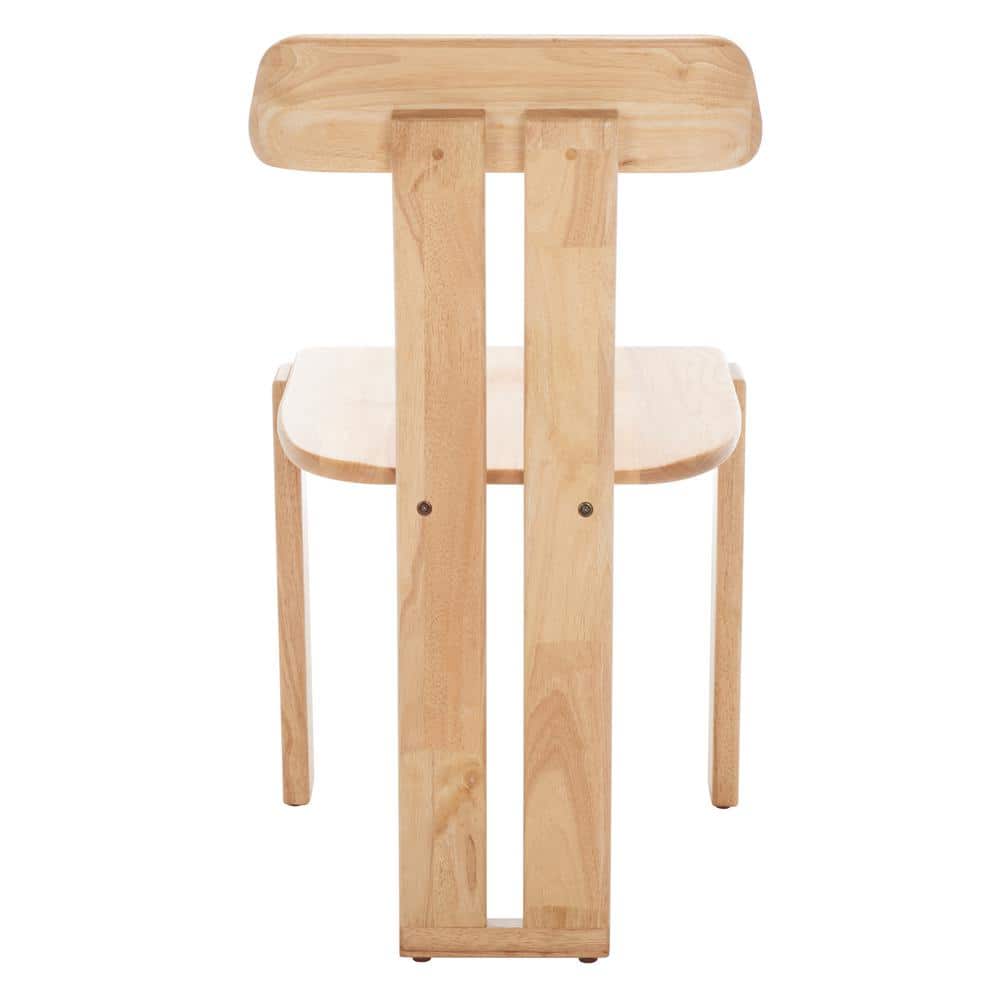 Walnut Wood White Slat Back Dining Chair