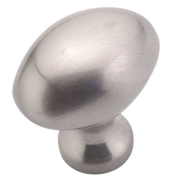Richelieu Hardware Olinville Collection 1-3/16 in. (30 mm) x 13/16 in. (20 mm) Brushed Nickel Traditional Cabinet Knob