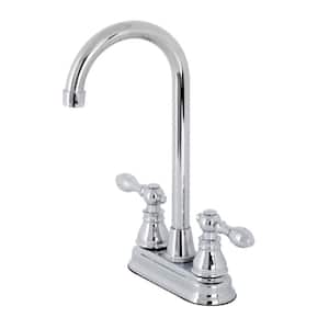 American Classic 2-Handle Deck Mount Gooseneck Bar Prep Faucets in Polished Chrome