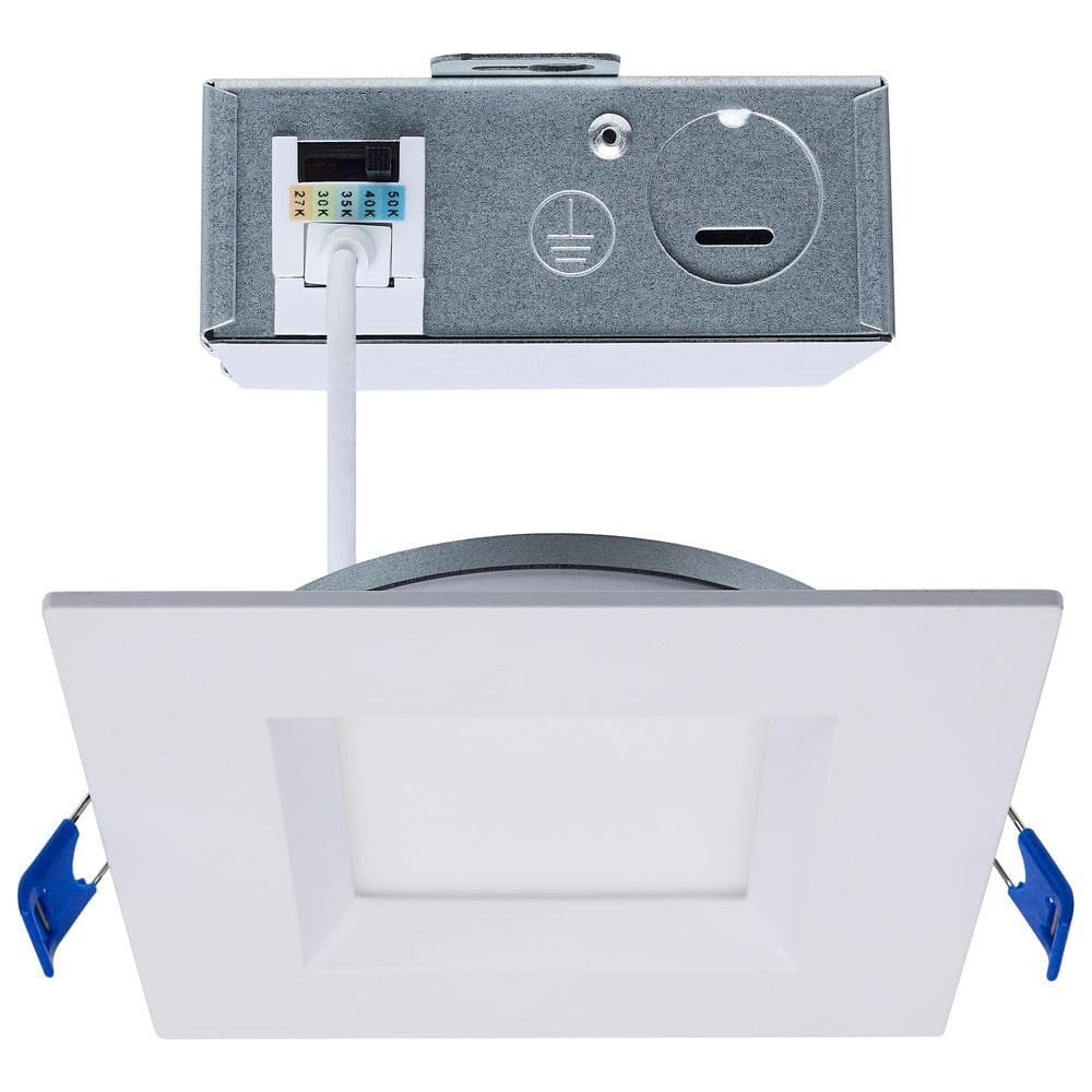 4 in. Adjustable CCT Canless New Construction IC Rated Dimmable Indoor Square Integrated LED Recessed Light Trim price history on PriceWatchPro