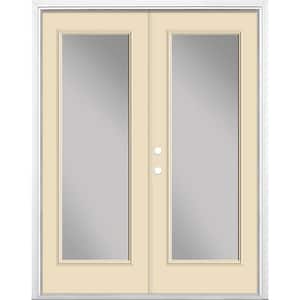 60 in. x 80 in. Golden Haystack Steel Prehung Right-Hand Inswing Full Lite Clear Glass Patio Door with Brickmold