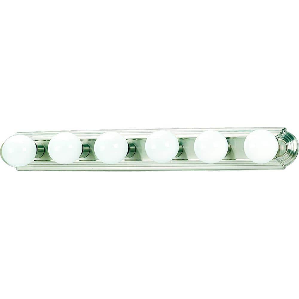 Brushed Nickel 36" Dimmable 6-Light Vanity Bath Bar