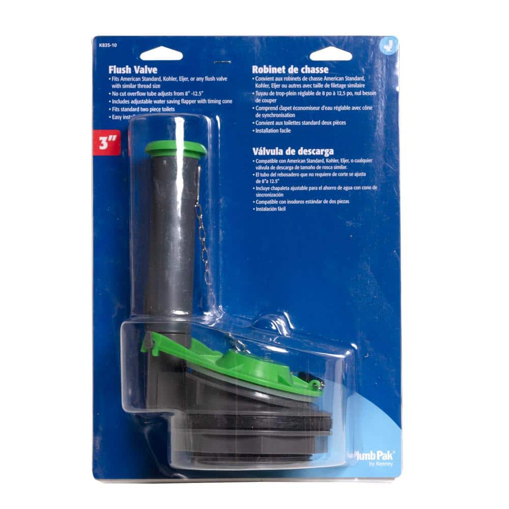 Universal 3-Inch Toilet Flush Valve with Adjustable Flapper