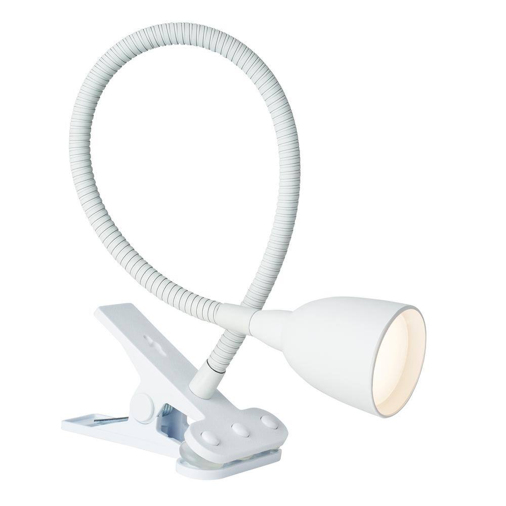 White Adjustable Clip-on Arc LED Desk Lamp