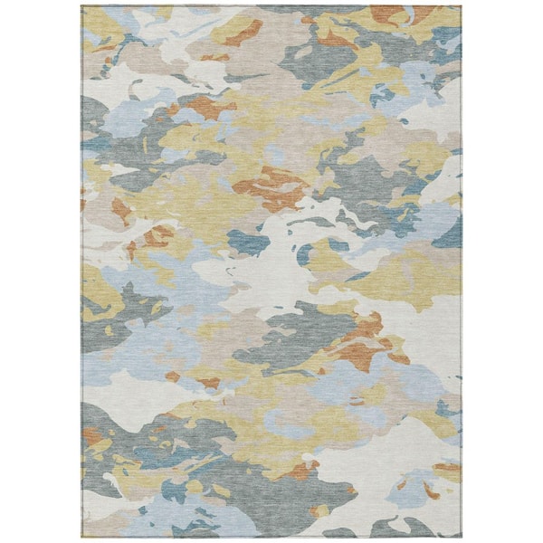 Chantille Machine Washable Indoor/Outdoor Abstract ACN2497 Ivory 9 ft. x 12 ft. Area Rug