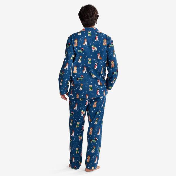 The Company Store Company Cotton Family Flannel Holiday Pup Men's Extra  Large Blue/Multi Pajamas Set 60016 - The Home Depot