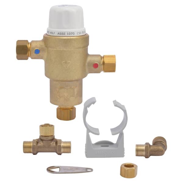 Cash Acme 3/8 in. HG-145 Compact Brass Thermostatic Mixing Valve