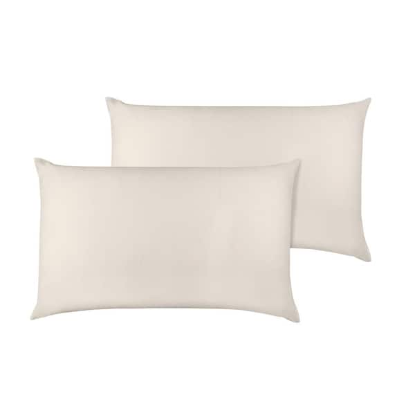 A1 Home Collections A1HC GOTS Certified Organic Cotton Sateen Weave 300TC Single Ply Ivory King Pillowcase Pair