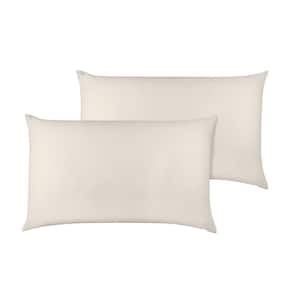 A1HC GOTS Certified Organic Cotton Sateen Weave 300TC Single Ply Ivory Queen Pillowcase Pair