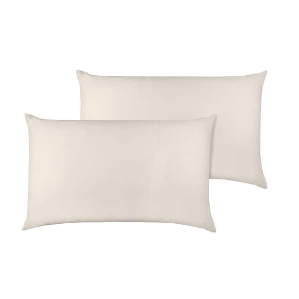A1 Home Collections A1HC GOTS Certified Organic Cotton Sateen Weave 300TC Single Ply Ivory Queen Pillowcase Pair