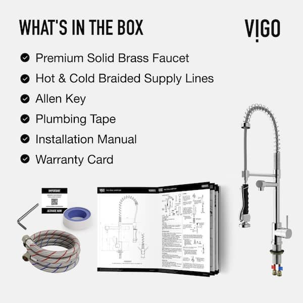 VIGO Zurich Single Handle Pull-Down Sprayer Kitchen Faucet in