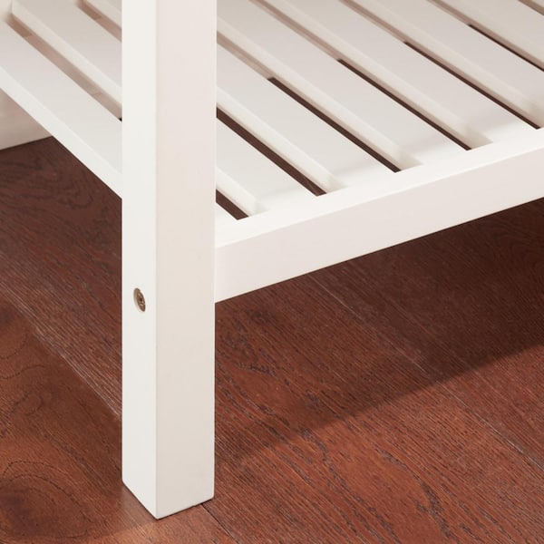 Home Decorators Collection Walker Off-White Corner Storage Bench