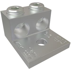 Aluminum Mechanical Lug, Conductor Range 2/0-14, 2 Ports, 1 Hole, 1/4 in. Bolt Size (4-Pack)
