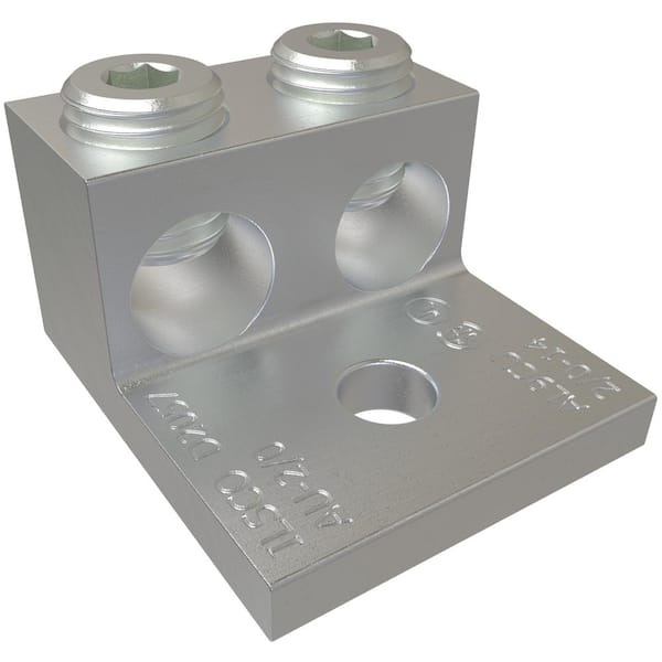 ILSCO Aluminum Mechanical Lug, Conductor Range 2/0-14, 2 Ports, 1 Hole, 1/4 in. Bolt Size (4-Pack)