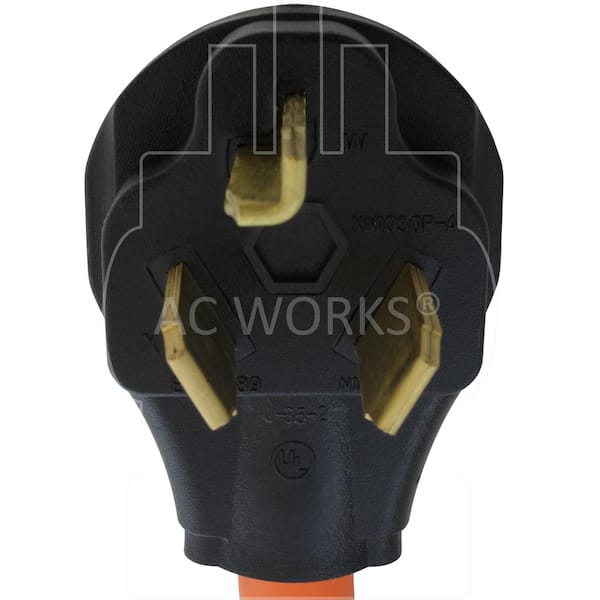 AC WORKS 1 ft. 30 Amp 3-Prong Dryer Plug to 6-15/20 Outlet with 20 Amp Breaker S1030CB620