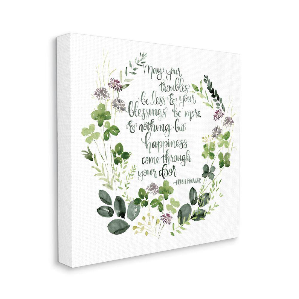Troubles Be Less Irish Proverbs Wreath Jennifer Paxton Parker Unframed Country Canvas Wall Art Print 24 in. x 24 in. price history on PriceWatchPro