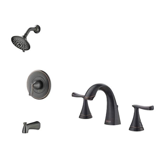 American Standard Chatfield Single-Handle 3-Spray Tub and Shower Faucet and 8 in. Bathroom Faucet Set in Legacy Bronze (Valve Included)