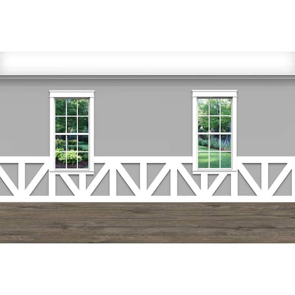 Ornamental Mouldings . 75 in. D x 36 in. W x 92 in. L Unfinished Aspen Wood Sunrise Wainscot Kit Panel Moulding