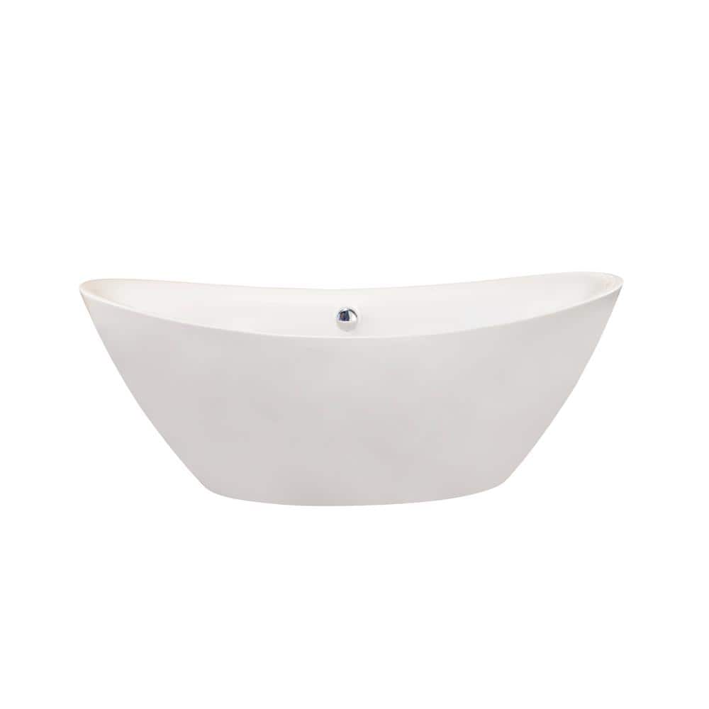 Allegra 71'' White Acrylic Freestanding Soaking Bathtub